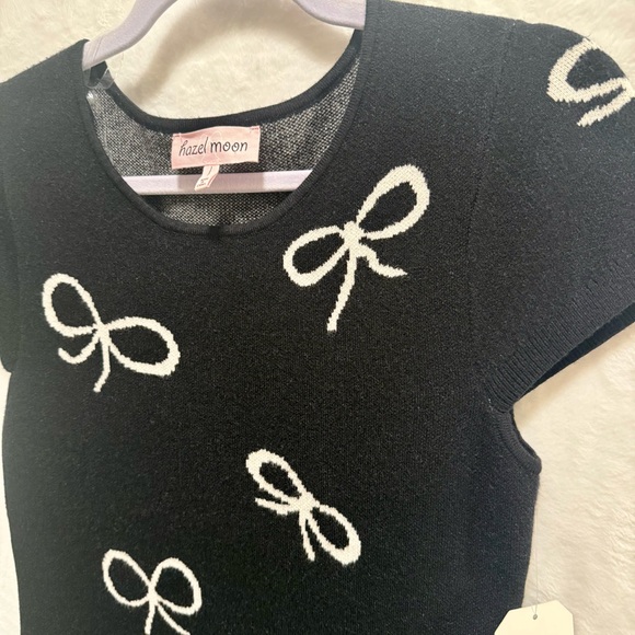 Black Bow Pattern Mini Dress - Picture 3 of 7